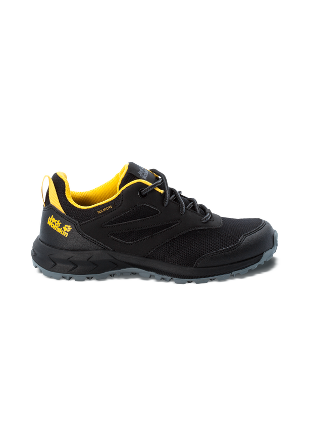 WOODLAND TEXAPORE LOW K Black Burly Yellow Xt 27 Dzieci ce nieprzemakalne buty na w drowki JACK WOLFSKIN