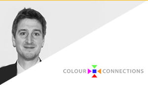 Portret Phila Pattersona i logo Colours Connections